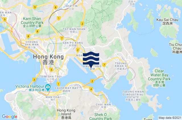 Mappa delle maree di Kwun Tong, Hong Kong