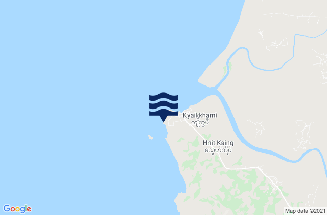 Mappa delle maree di Kyaikkami, Myanmar