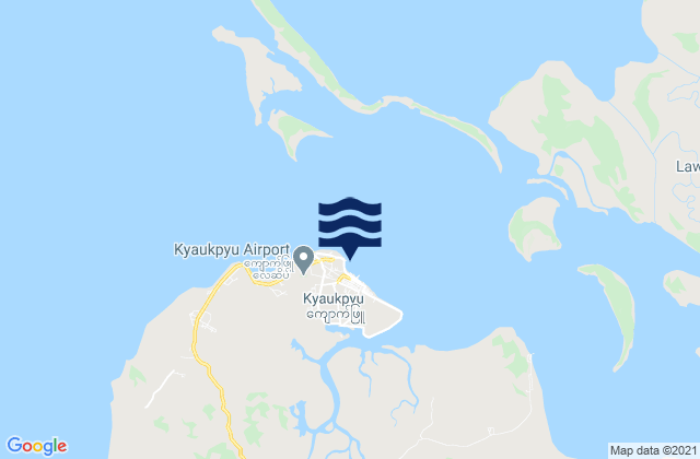 Mappa delle maree di Kyaukpyu Ramree Island, Myanmar