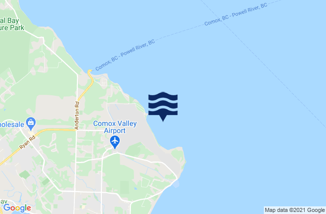 Mappa delle maree di Kye Bay, Canada