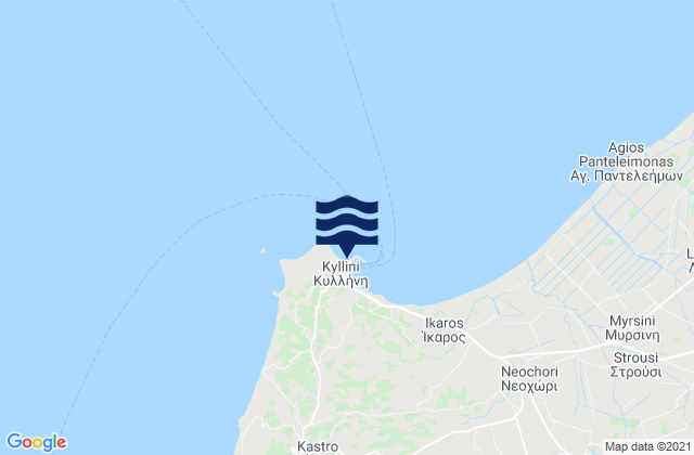 Mappa delle maree di Kyllíni, Greece