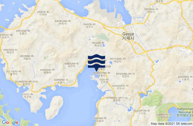 Mappa delle maree di Kyosai, South Korea