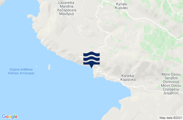 Mappa delle maree di Kyriáki, Greece