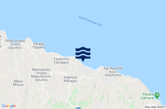 Mappa delle maree di Kálamos, Greece