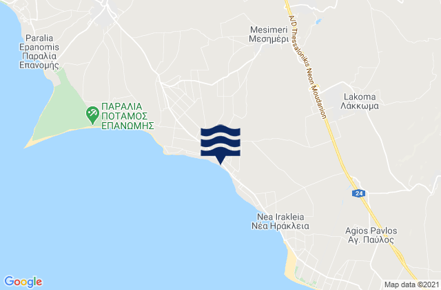 Mappa delle maree di Káto Scholári, Greece