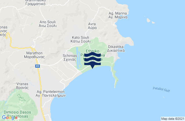 Mappa delle maree di Káto Soúlion, Greece