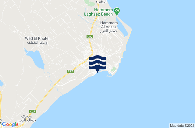 Mappa delle maree di Kélibia, Tunisia