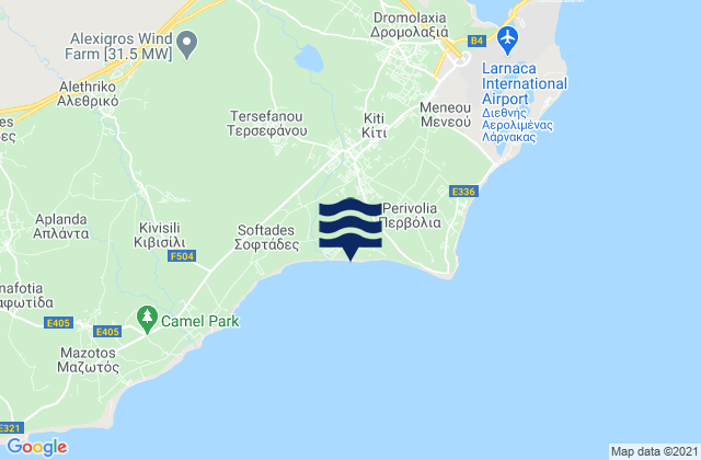 Mappa delle maree di Kíti, Cyprus