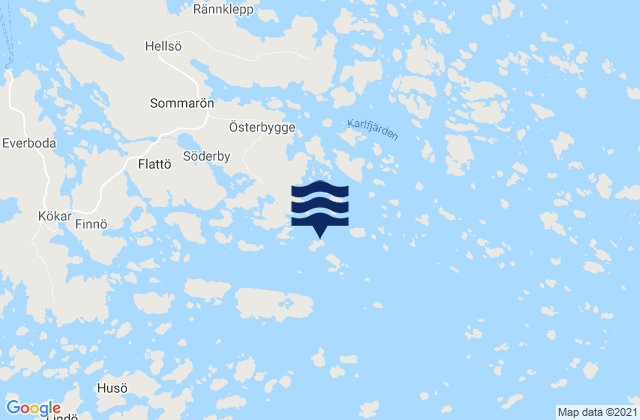 Mappa delle maree di Kökar, Aland Islands