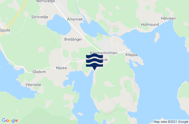 Mappa delle maree di Köpmanholmen, Sweden