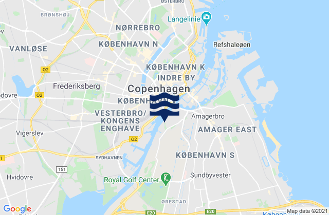 Mappa delle maree di København, Denmark