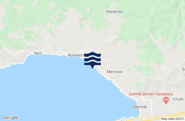 Mappa delle maree di Küçükkumla, Turkey