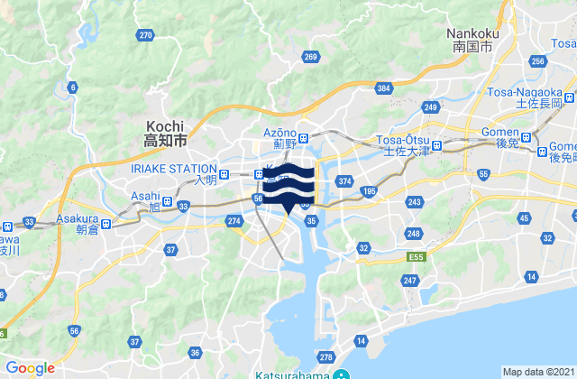 Mappa delle maree di Kōchi Shi, Japan