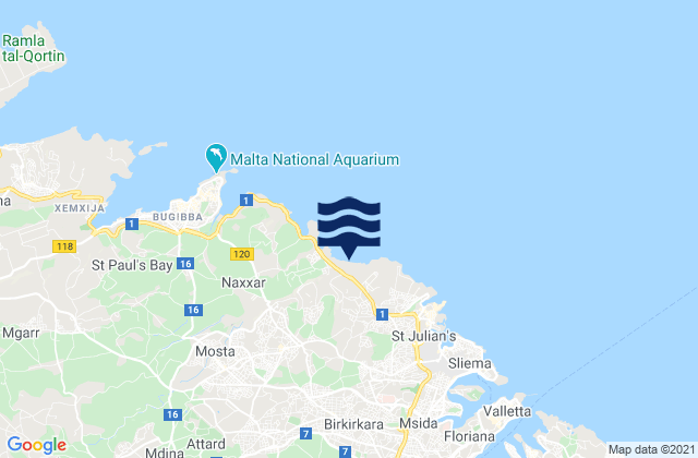 Mappa delle maree di L-Iklin, Malta
