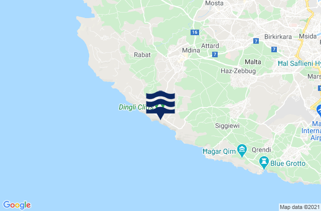 Mappa delle maree di L-Imdina, Malta