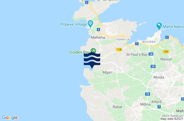 Mappa delle maree di L-Imġarr, Malta