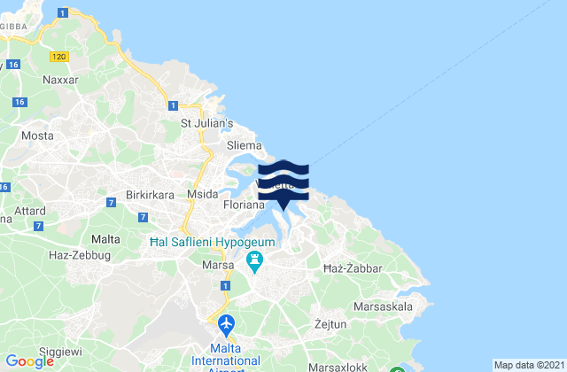Mappa delle maree di L-Isla, Malta