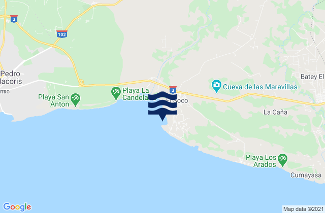 Mappa delle maree di La Bahia, Dominican Republic