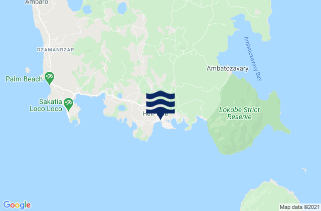 Mappa delle maree di La Batterie, Madagascar
