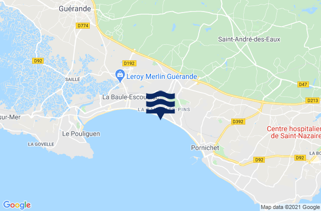 Mappa delle maree di La Baule-Escoublac, France