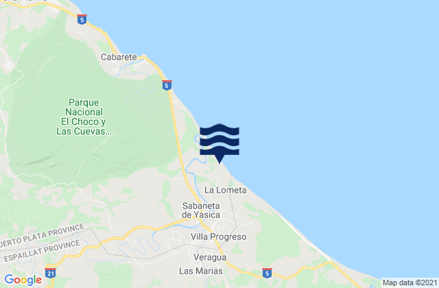 Mappa delle maree di La Boca, Dominican Republic