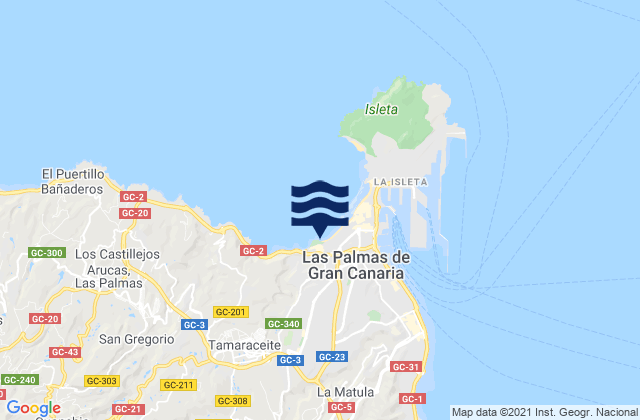 Mappa delle maree di La Cicer, Spain
