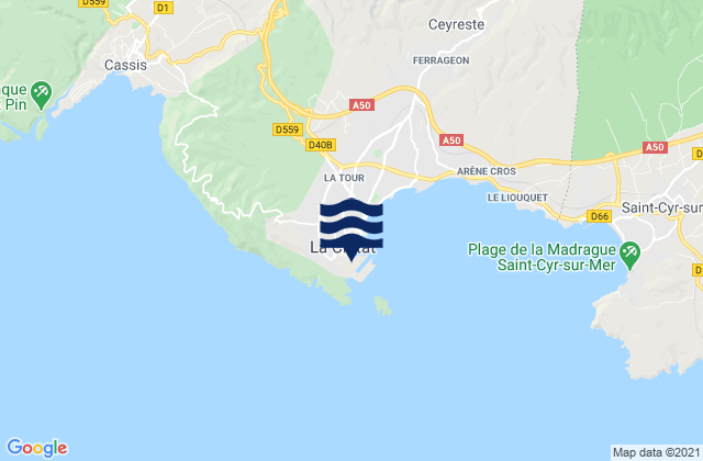 Mappa delle maree di La Ciotat, France
