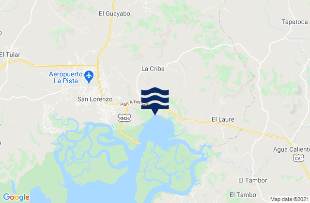 Mappa delle maree di La Criba, Honduras