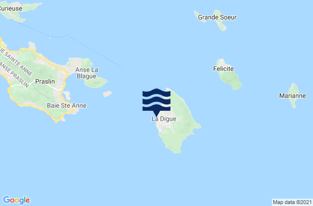 Mappa delle maree di La Digue, Seychelles
