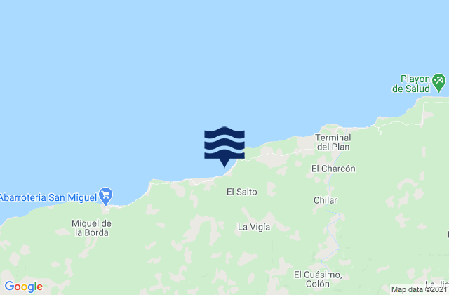 Mappa delle maree di La Encantada, Panama