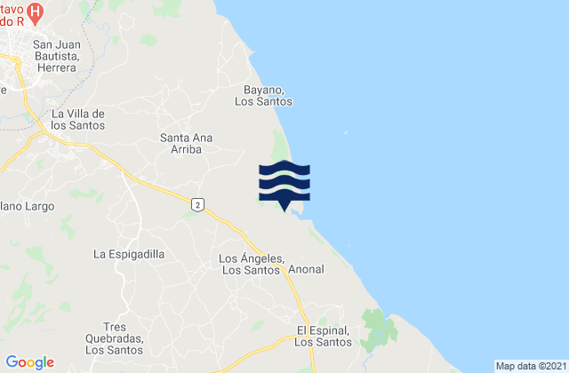 Mappa delle maree di La Espigadilla, Panama