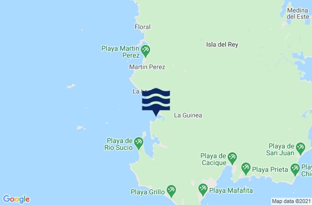 Mappa delle maree di La Guinea, Panama