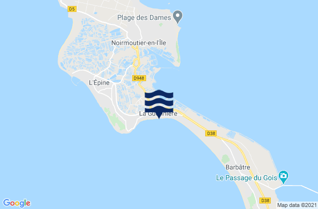 Mappa delle maree di La Guérinière, France