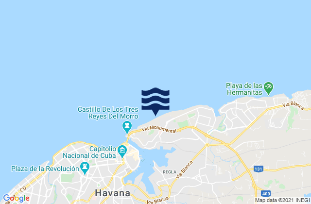 Mappa delle maree di La Habana, Cuba