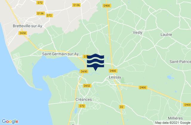 Mappa delle maree di La Haye-du-Puits, France