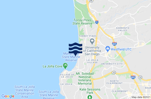 Mappa delle maree di La Jolla (Scripps Institution Wharf), United States