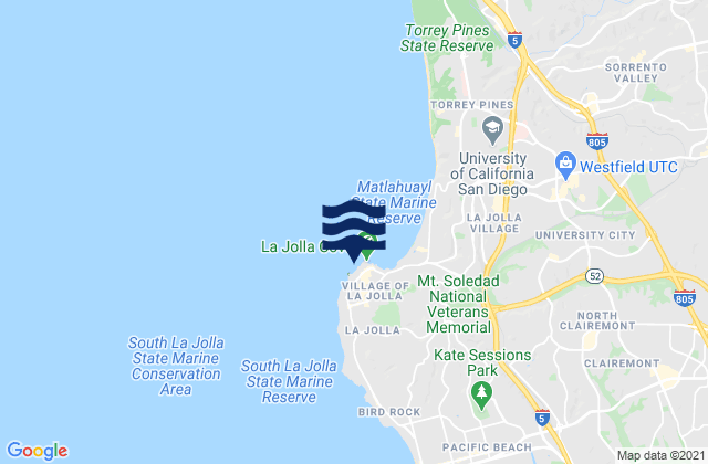 Mappa delle maree di La Jolla, United States