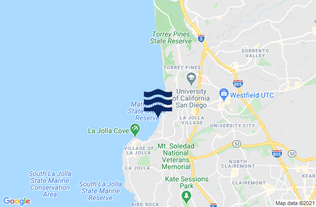Mappa delle maree di La Jolla Shores Beach, United States
