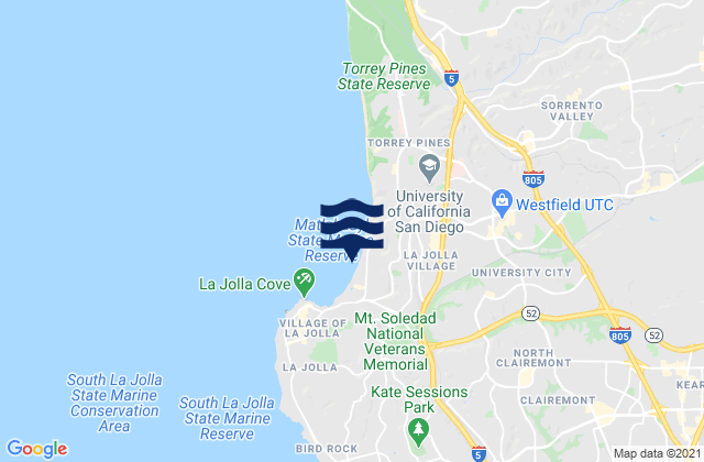 Mappa delle maree di La Jolla Shores, United States
