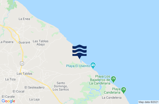 Mappa delle maree di La Laja, Panama