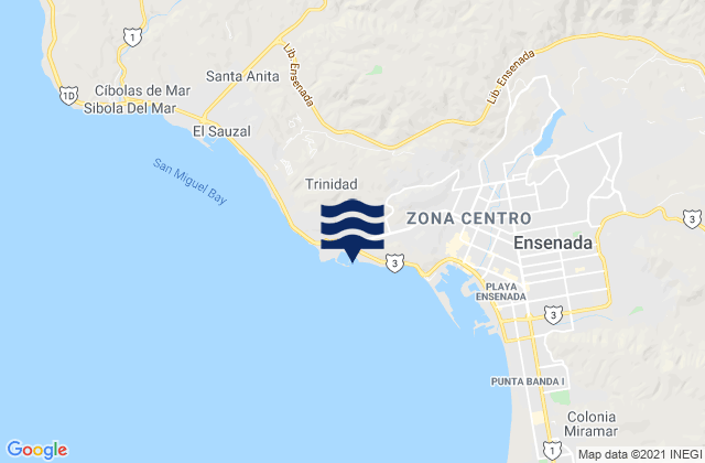Mappa delle maree di La Lancha, Mexico