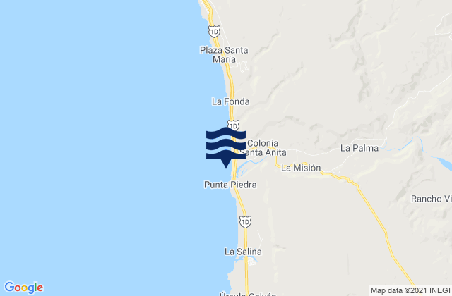 Mappa delle maree di La Mision, Mexico