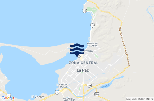 Mappa delle maree di La Paz, Mexico