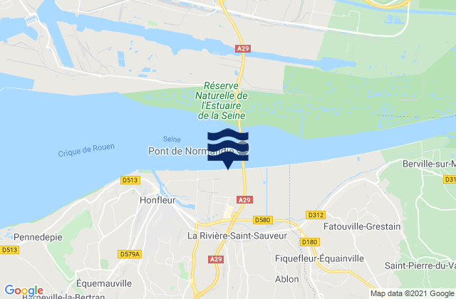 Mappa delle maree di La Rivière-Saint-Sauveur, France