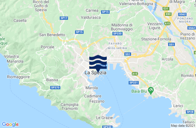 Mappa delle maree di La Spezia, Italy