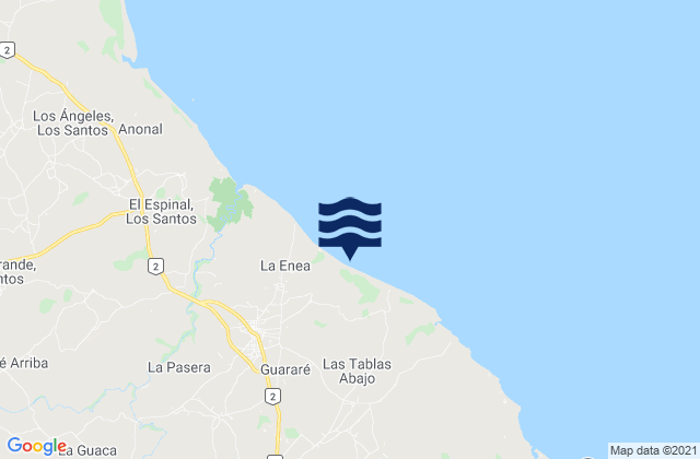 Mappa delle maree di La Tiza, Panama