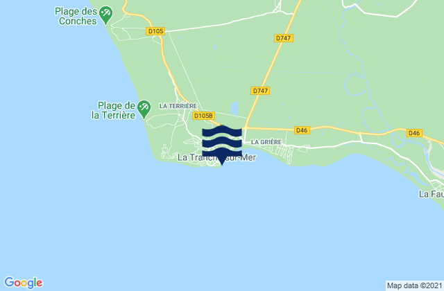 Mappa delle maree di La Tranche-sur-Mer, France