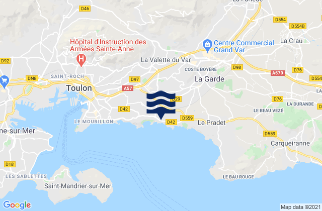 Mappa delle maree di La Valette-du-Var, France