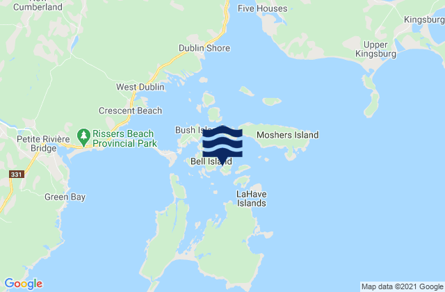 Mappa delle maree di LaHave Island, Canada