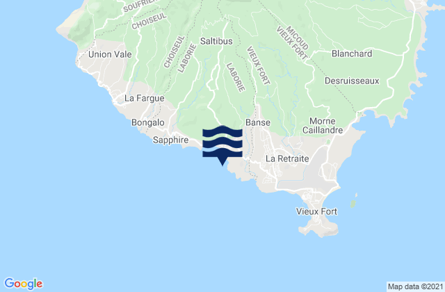 Mappa delle maree di Laborie, Saint Lucia